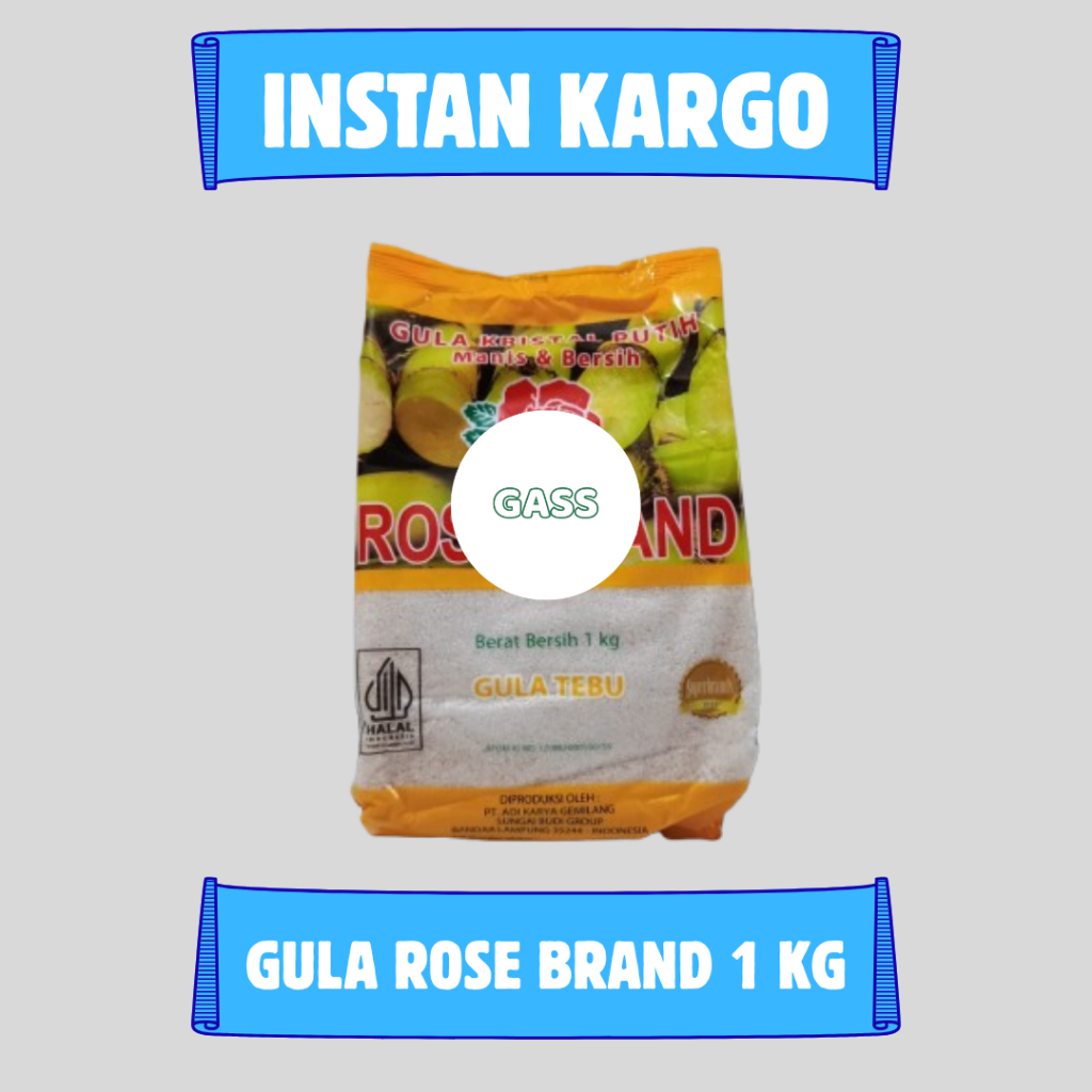 GULA ROSE BRAND 1 KG / GULA PASIR ROSE BRAND 1 KG/ GULA KRISTAL ROSE BRAND 1 KG KEMASAN KUNING