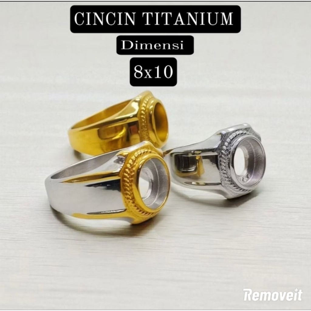 emban ring cincin titanium 8x10
