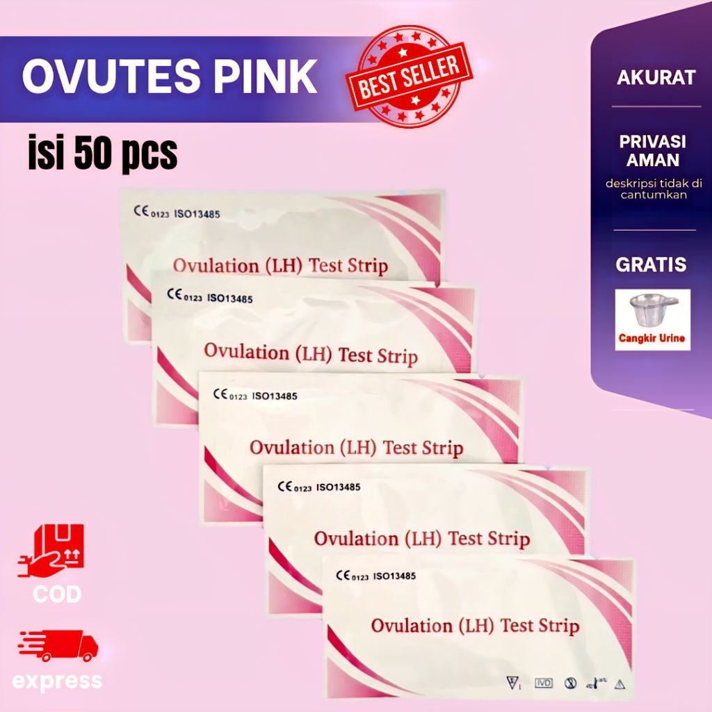 TES OVULASI ISI 50 PCS / OVUTES PINK / PAKET OVUTES / OVUTES MURAH SURABAYA / TES OVULASI AKURAT / T
