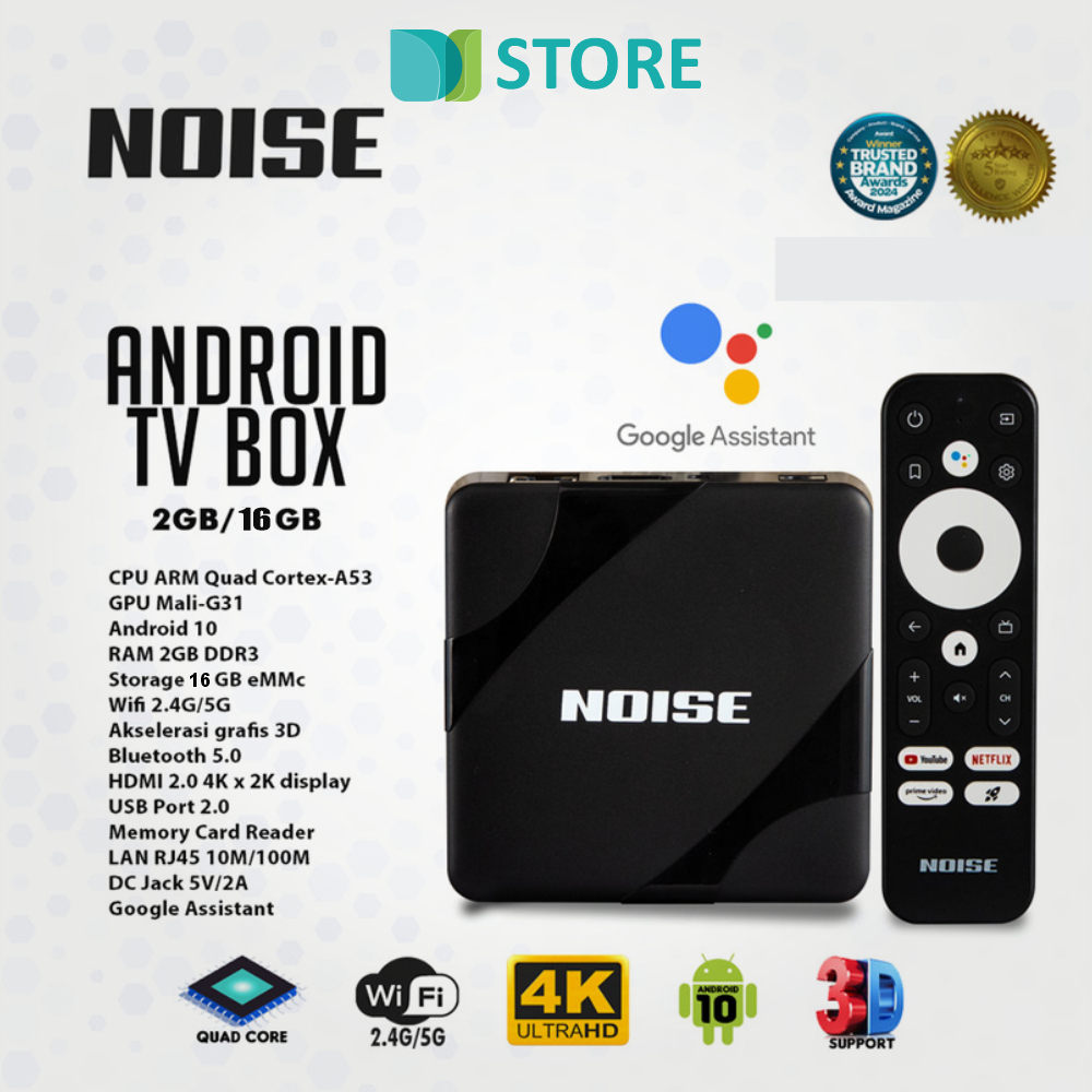Android TV Box NOISE 4K (Pengubah TV biasa Menjadi TV ANDROID)
