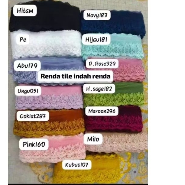renda tile tulle thile 8cm warna