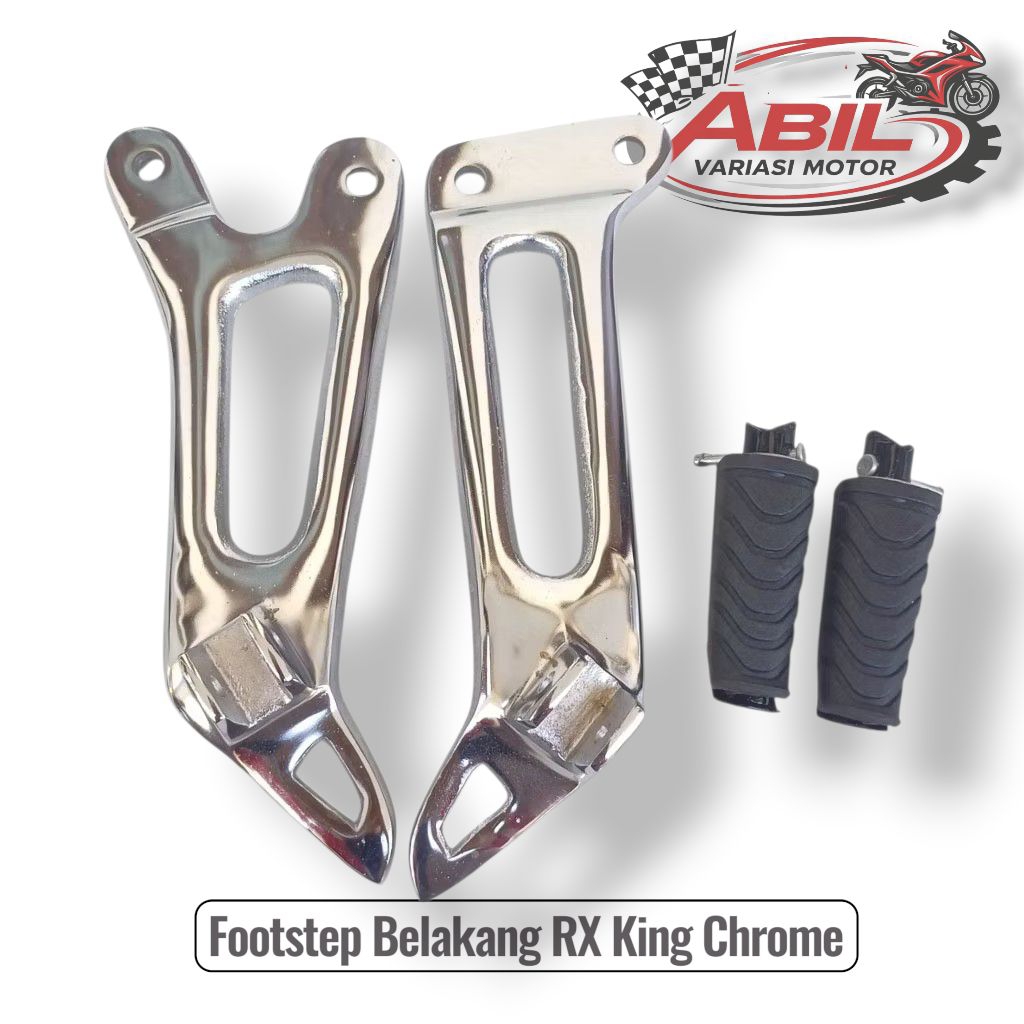 Postep RX KING Footstep RX King Belakang Silver Chrome Satu Set