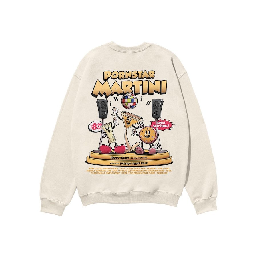 Sweater Crewneck PORNSTAR MARTINI Pria Wanita Unisex Cotton Fleece 280gsm Anak Junior Dewasa S M L X