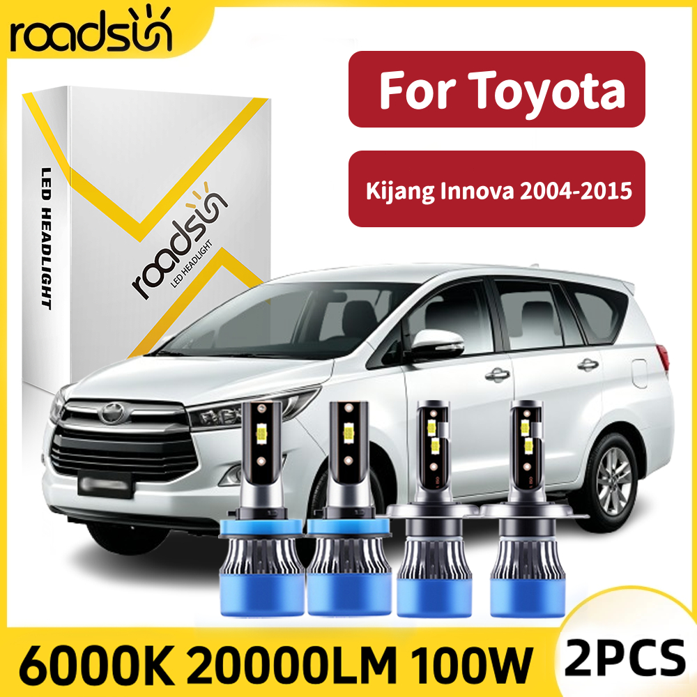 * Cocok untuk Toyota Kijang Innova 2004-2015 * Lampu Depan Mobil LED Hi-Lo Beam Lampu Kabut 6000K Pu