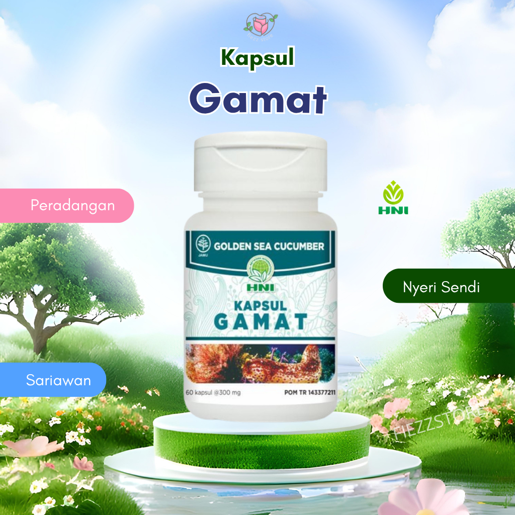 Kapsul Gamat HNI HPAI Obat Kolesterol Herbal Obat Nyeri Sendi Lutut Ekstrak Teripang Emas