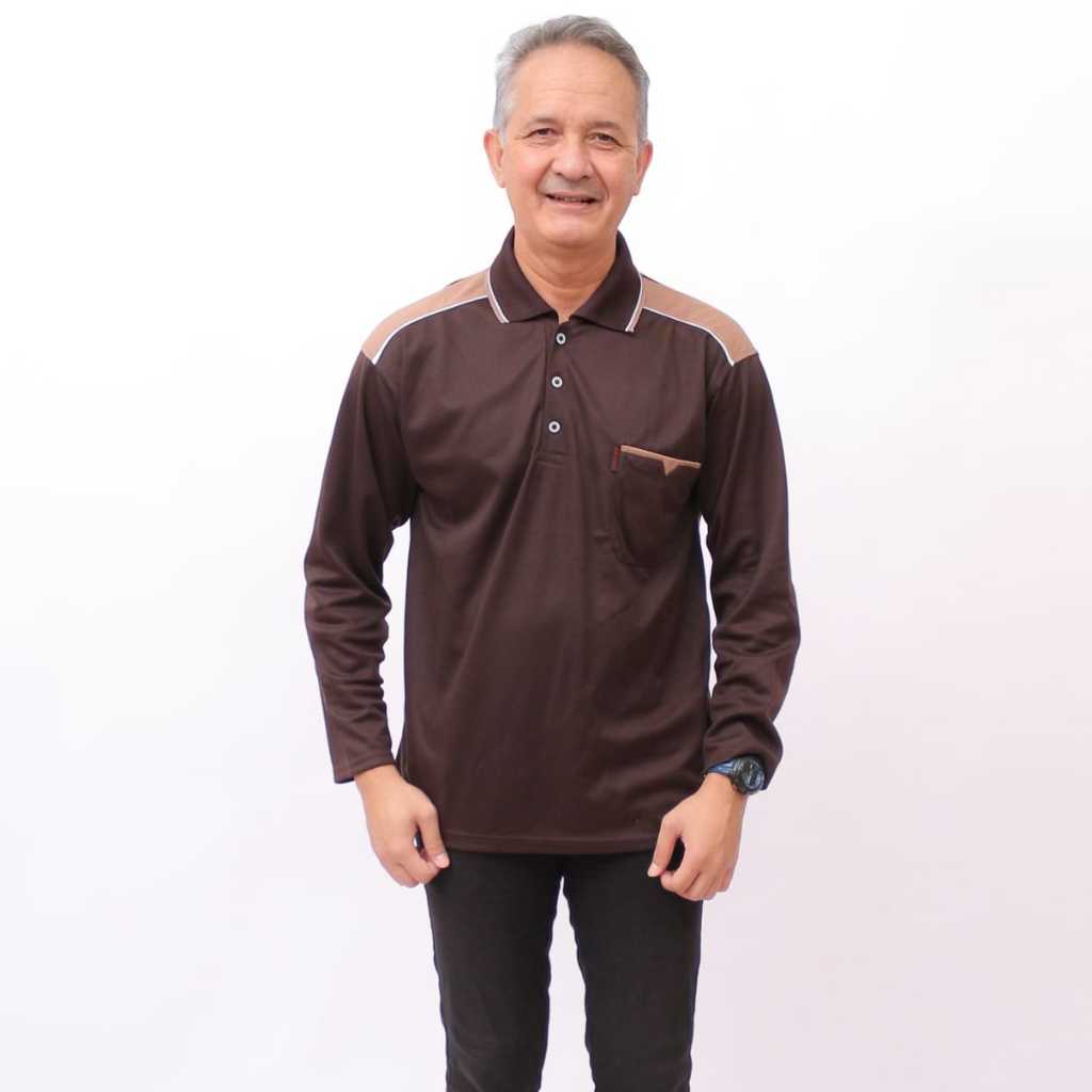 KAOS KERAH KOMBINASI LENGAN PANJANG