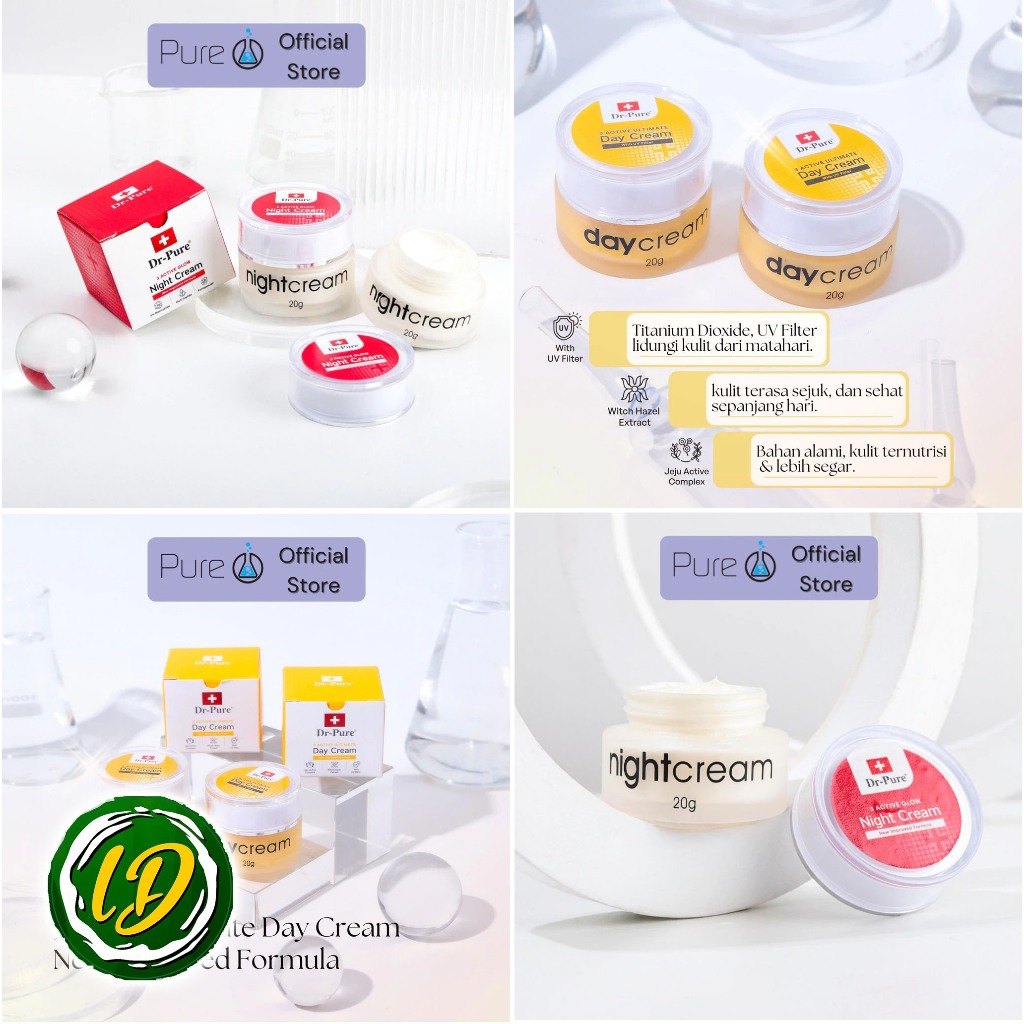 DR PURE NIGHT CREAM | DAY CREAM | DR PURE KRIM SIANG | KRIM MALAM |