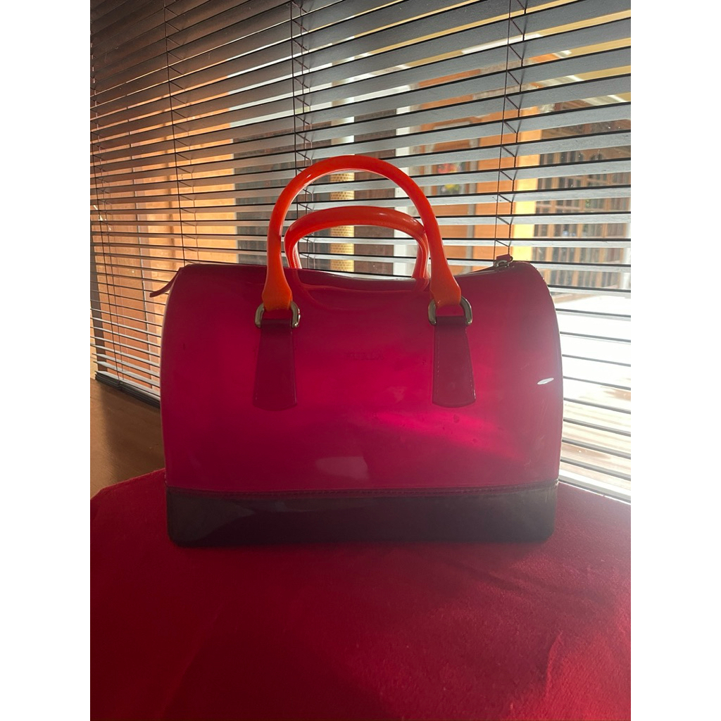 authentic Furla jelly candy burgundy