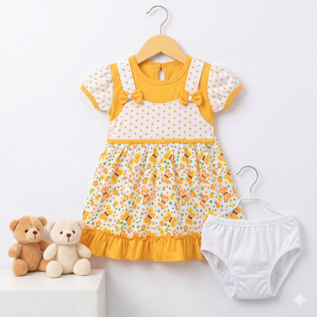 Baju Bayi /Dress Bayi Syifana Karakter Kupu Lucu