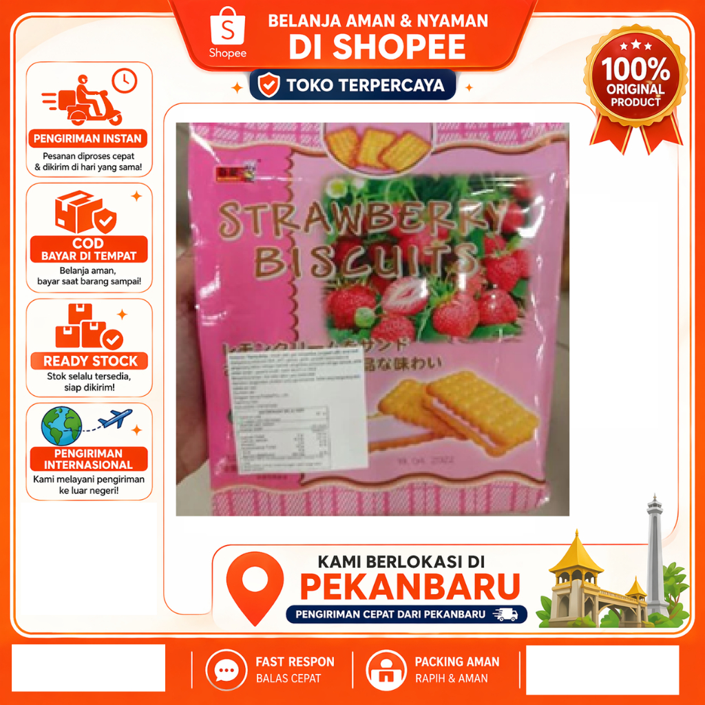 [SDW] pekanbaru/360 Gram Bairong Strawberry Biscuit Biskuit Stroberi