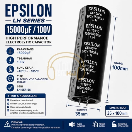 ELCO EPSILON 15000UF 100V elcho epsilon 15000 mikro 100 volt
