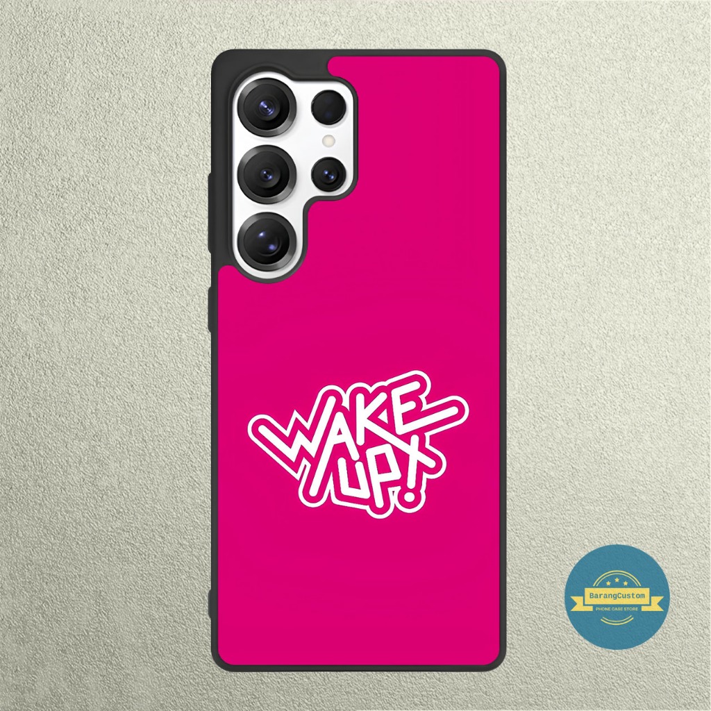 Case Samsung S26 S25 S24 S23 S22 S21 S20 S9 S8 Ultra Plus FE Edge Softcase Pink Neon Wakeup