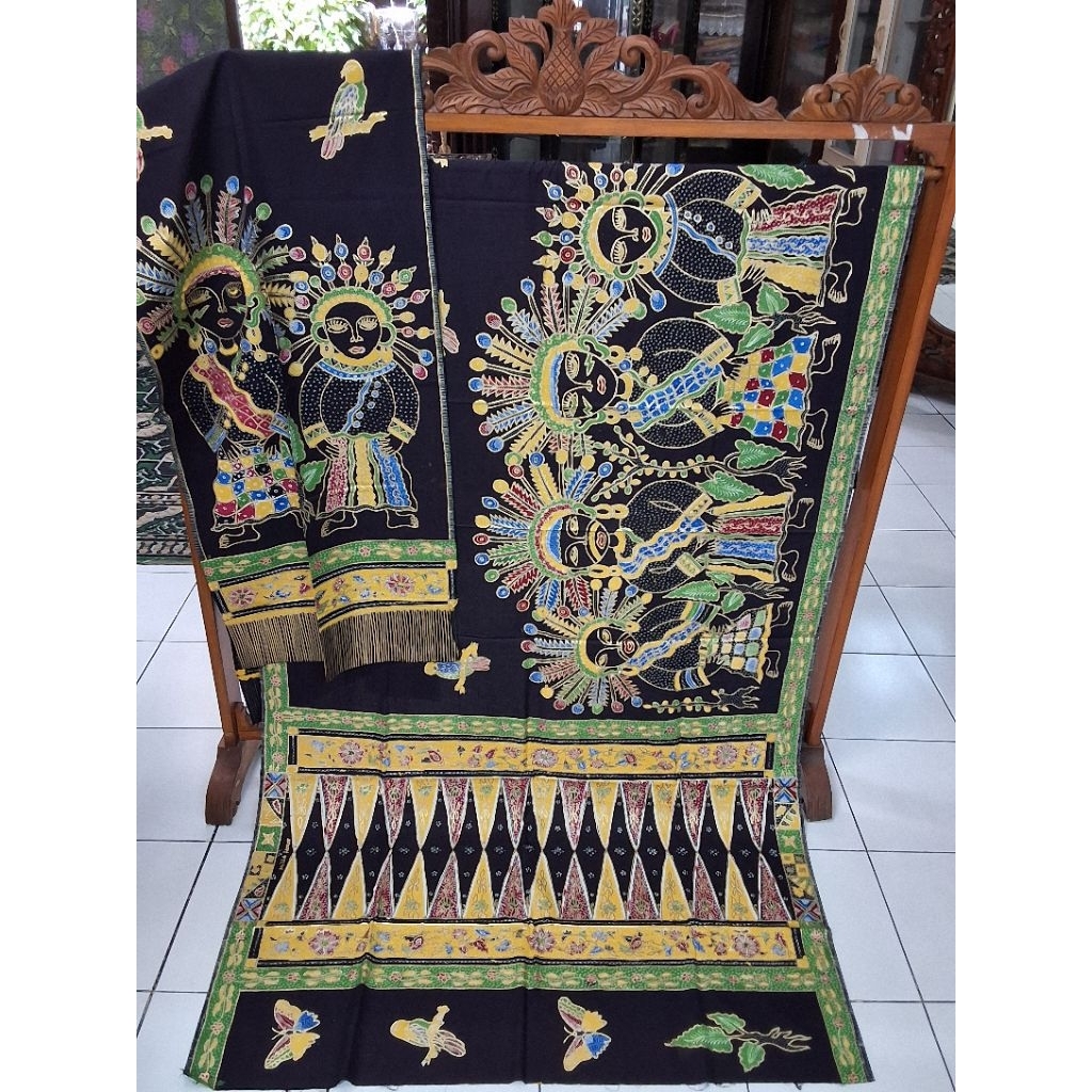 Kain Panjang Batik Motif Ondel Ondel/Kain Batik Ondel Ondel/Kain Batik Betawi/Kain Batik Icon Betawi
