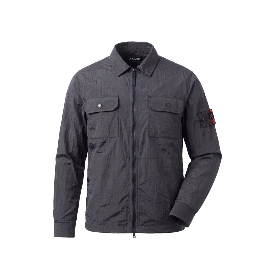 X - LAND Overtshirt Jacket Nylon Cringkle - Essen Grey Doff