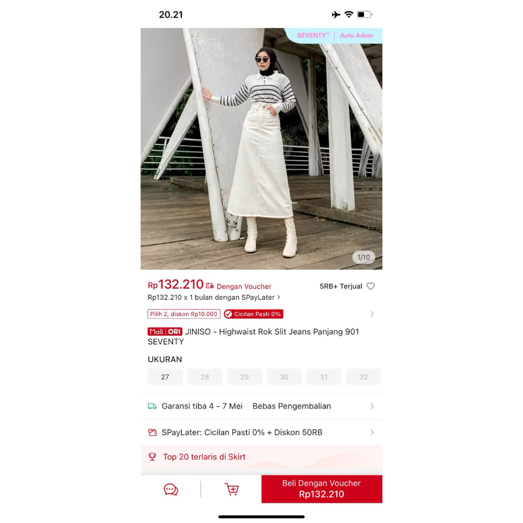 prelov rok jeans putih
