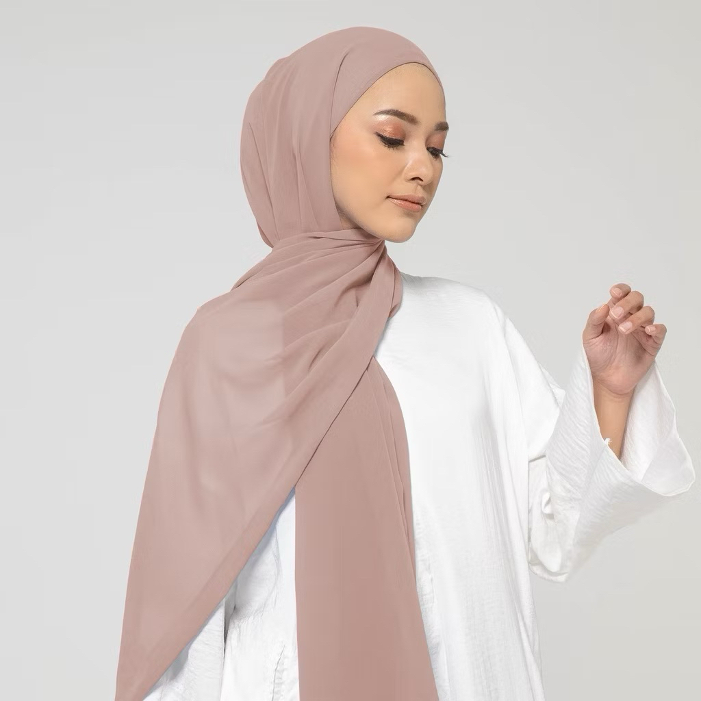 Preloved Pashmina Inner Instan bahan Ceruty