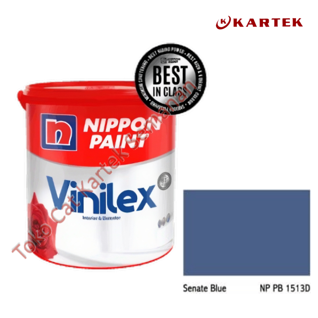 Nippon Paint Vinilex SENATE BLUE NP PB 1513D Cat Tembok Interior Eksterior Biru Abu 1kg 5kg