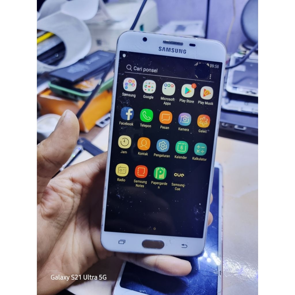 Unit Samsung J7 Prime Minus LCD Tompel Inter Sinyal Off Bisa Pakai