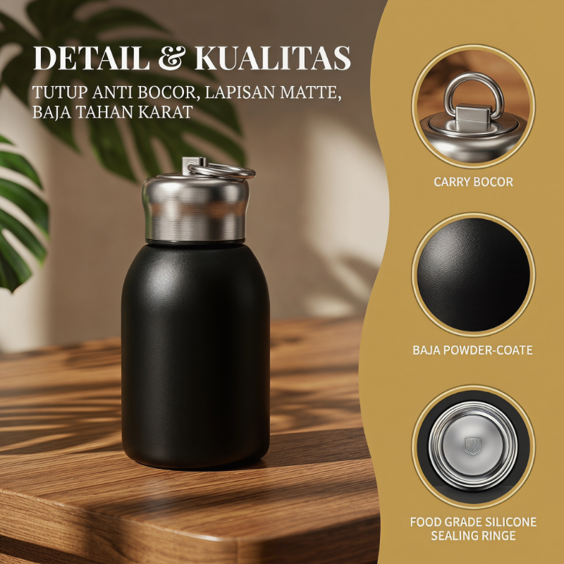 Botol Minum Stainless Steel 304 300ML  water leaking-proof sliver termos vakum Tumbler Kecil dan Por