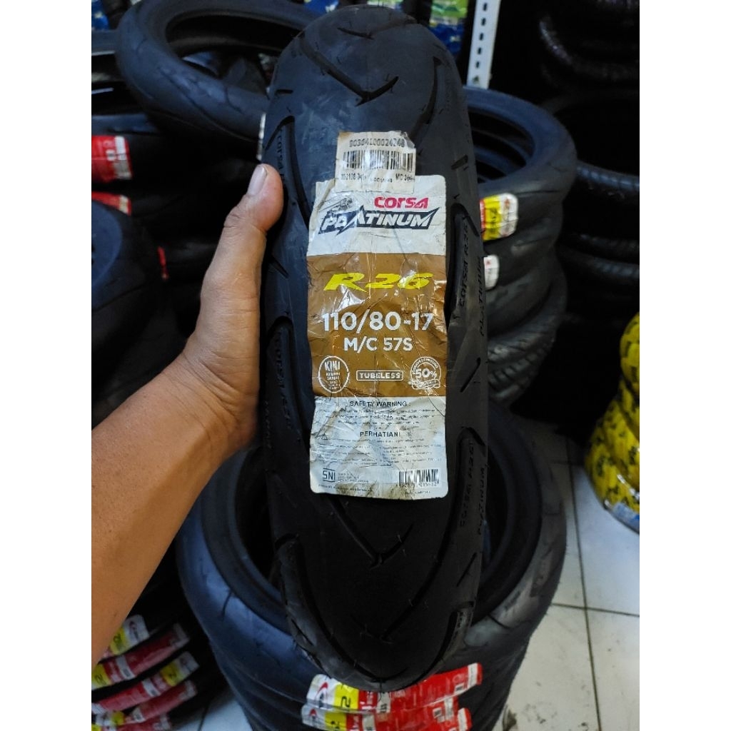 corsa platinum R26. 110/80-17 baru