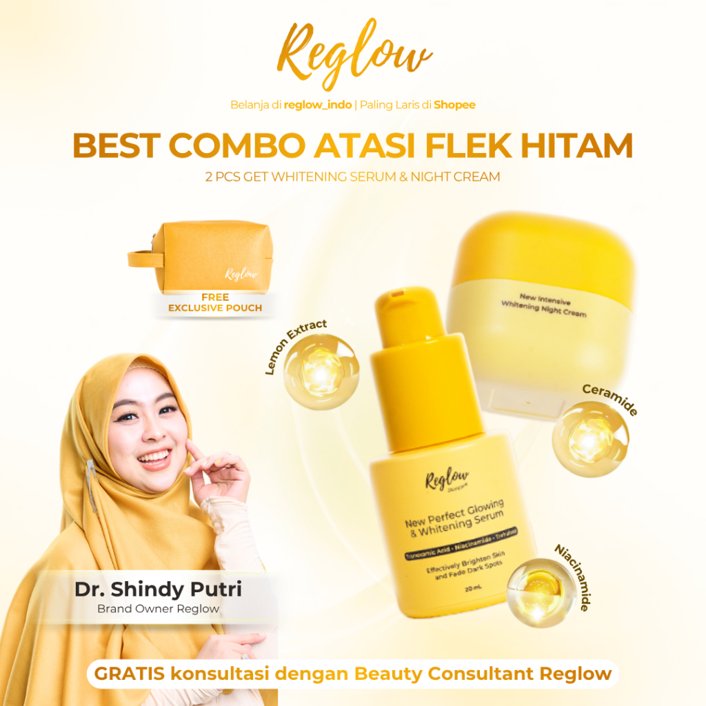 Reglow Night Cream + Serum Kulit Jerawat Skincare Original