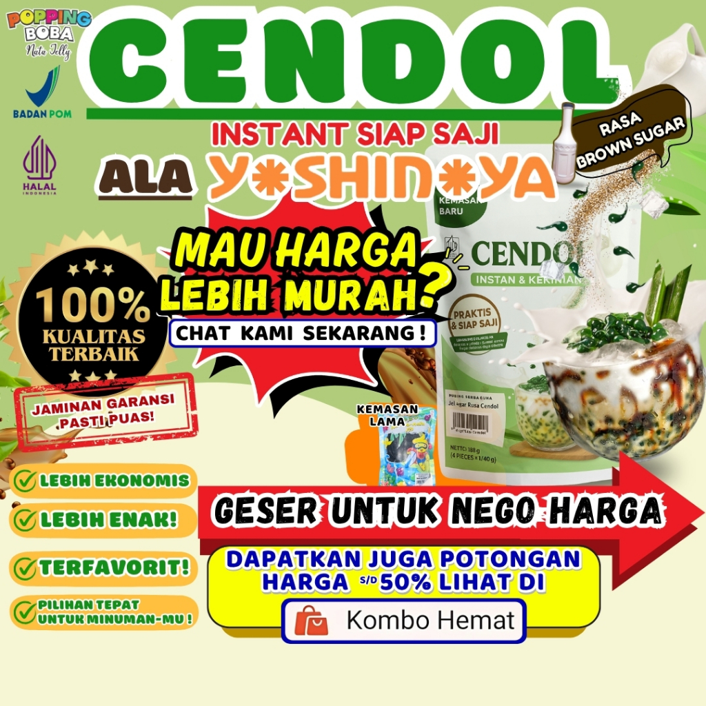 Grass Jelly - Cincau Hitam Powder | Jelly Cendol Dawet Kecebong