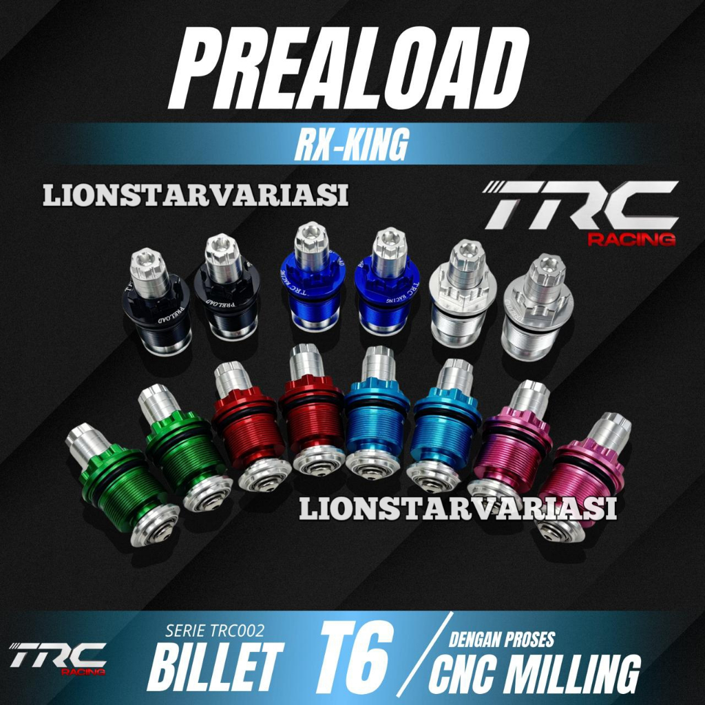 Preload Adjuster Shock Depan Yamaha RX King Full CNC TRC Racing Preload Stelan Shock Depan RX King