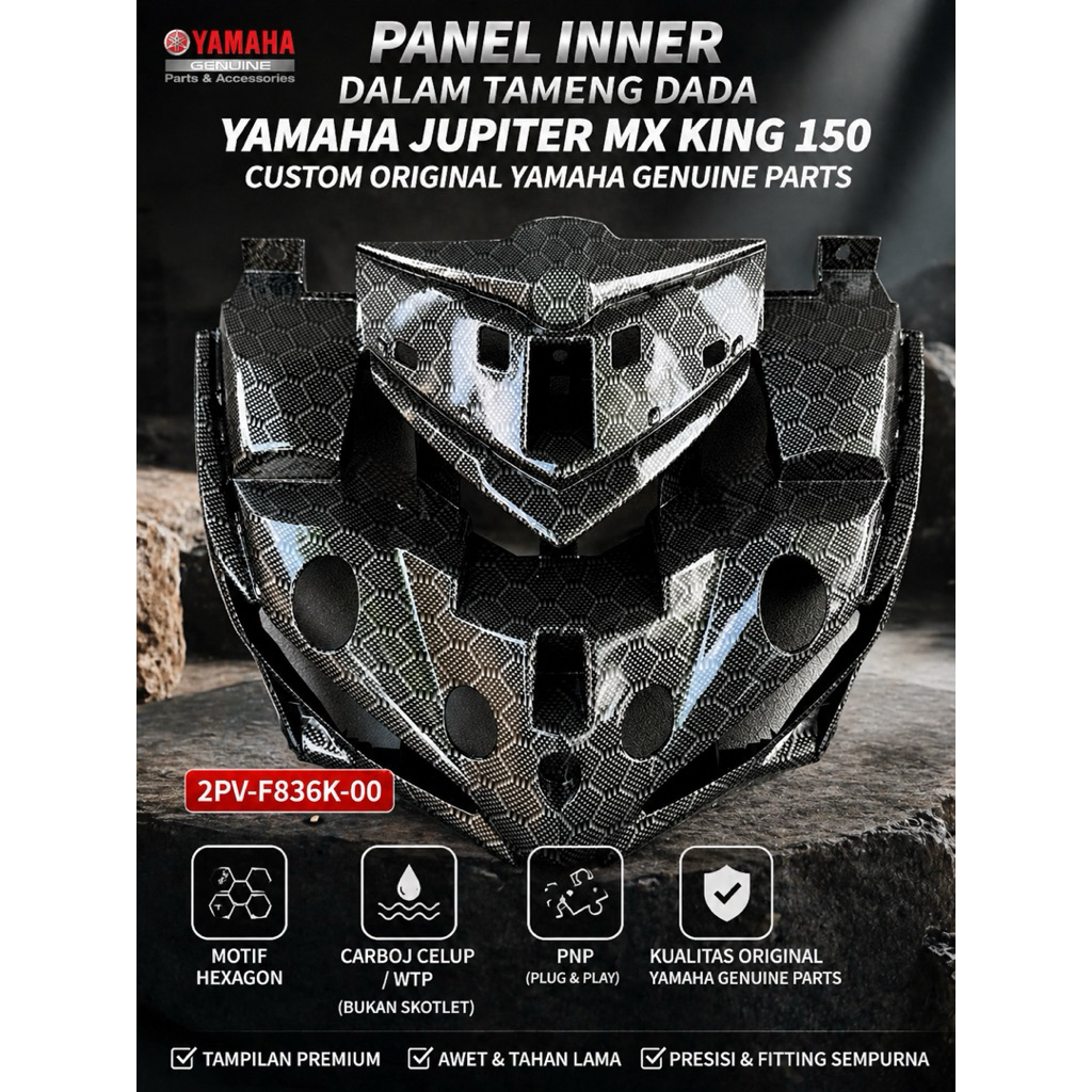 PANEL INNER DALAM TAMENG DADA  YAMAHA JUPITER MX KING 150 ORIGINAL YAMAHA GENUINE PARTS CUSTOM CARBO