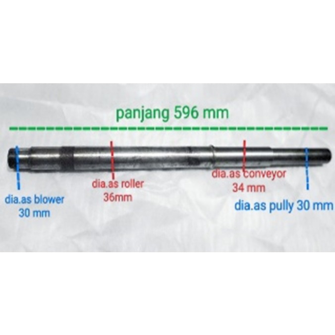 Main Shaft untuk mesin giling padi KD100 Mahkota
