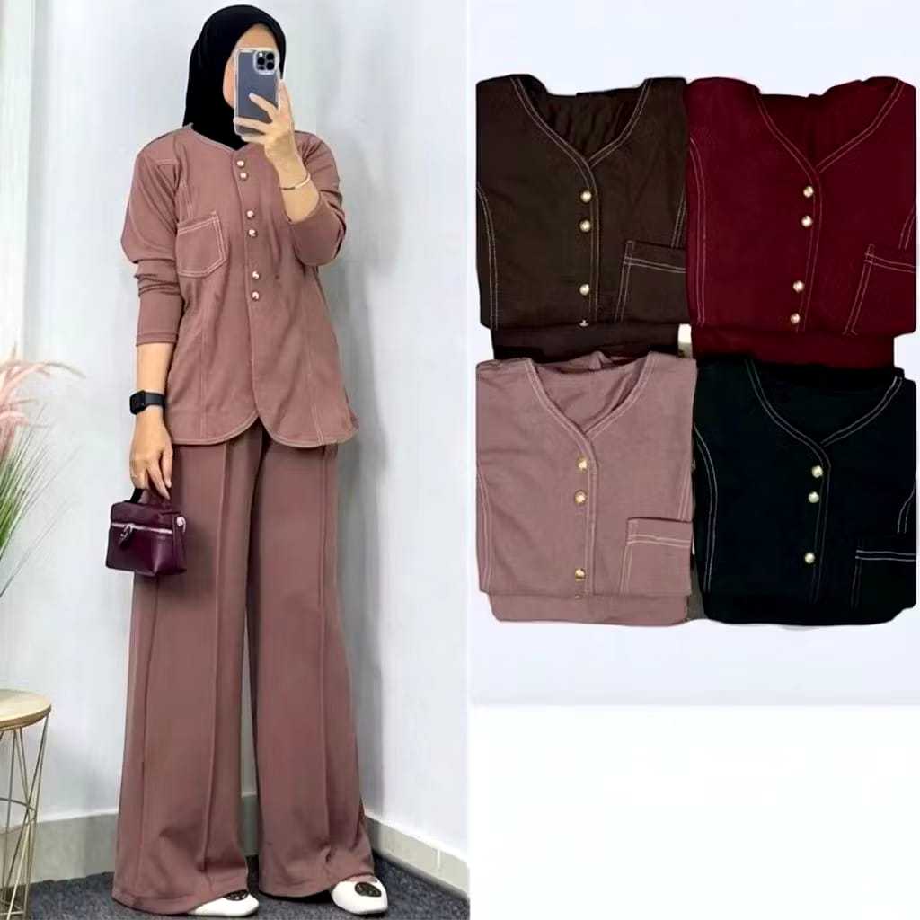 DIAN SET RAYON POLOS CELANA KULOT LD 110 / SETELAN WANITA / ONE SET JUMBO / SET TERBARU WANITA KEKIN