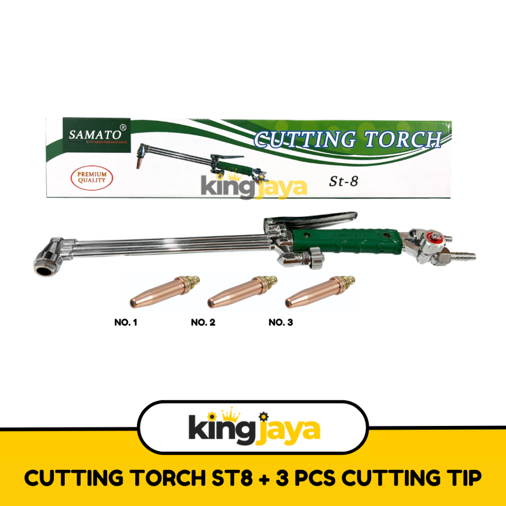 SAMATO Cutting Torch GAS LPG STRONG 8 + Cutting Tip 3 pcs / Blender Las / Torch ST8 Alat Las Potong