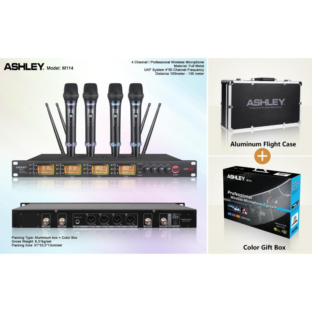 Mic Wireless Ashley M114 4 Mic Handheld Original