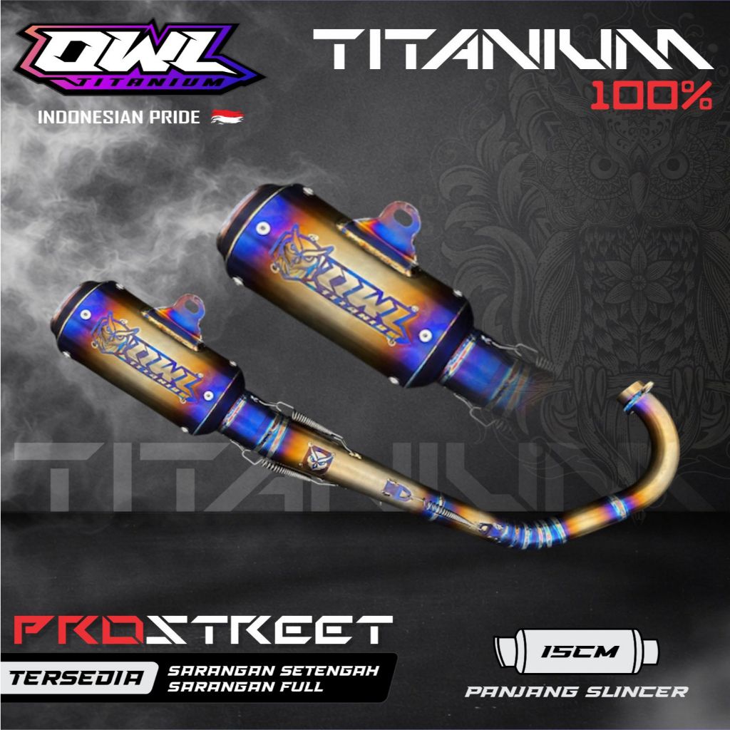 Knalpot original OWL RACING TITANIUM Type PRO STREET pnp Mx king / Exciter 150 / Sniper 150 / Y15 Zr