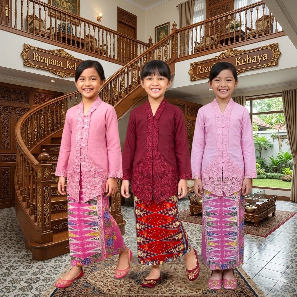 SATU SET KEBAYA ENCIM ANAK SENADA // KEBAYA ENCIM ANAK SD // KEBAYA ENCIM PEREMPUAN // KEBAYA ADAT A