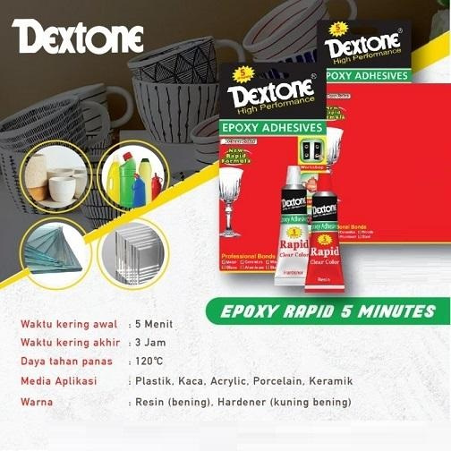 Lem Dextone Rapid - Clear - 5 Menit Lem Plastic Steel Dextone Epoxy Adhesive Rapid campur resin hard