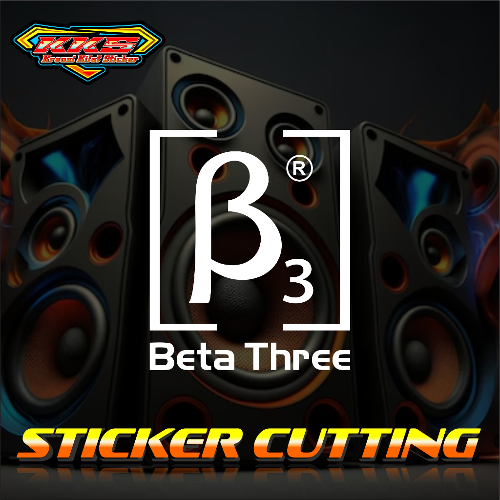 cutting sticker hardcase sound system beta three.stiker box koper audio logo beta3