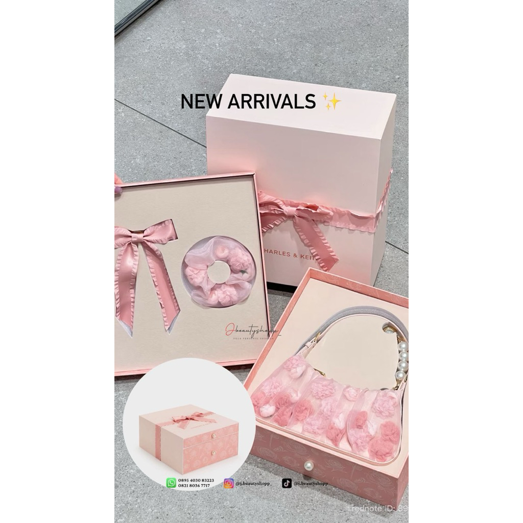 Tas CK Floral Pearl Shoulder bag set