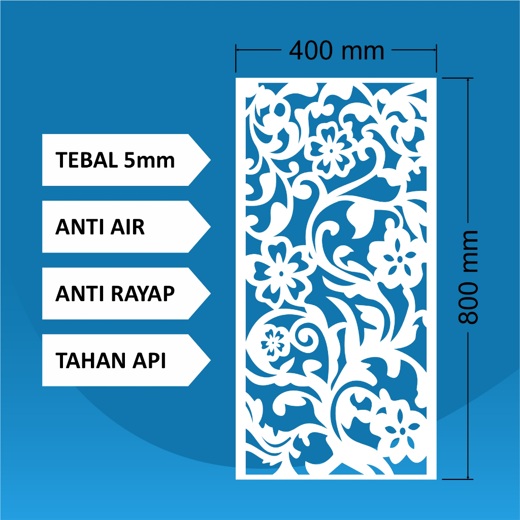 Krawangan Plafon PVC 80 x 40 x 0.5 cm / Krawangan /PVC Foam Board / Krawangan PVC Foam Board / Krawa