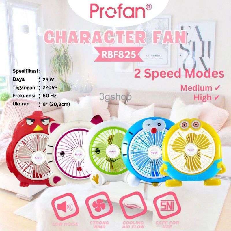 KIPAS ANGIN DESK FAN PROFAN 8"MOTIF KEKINIAN AWET