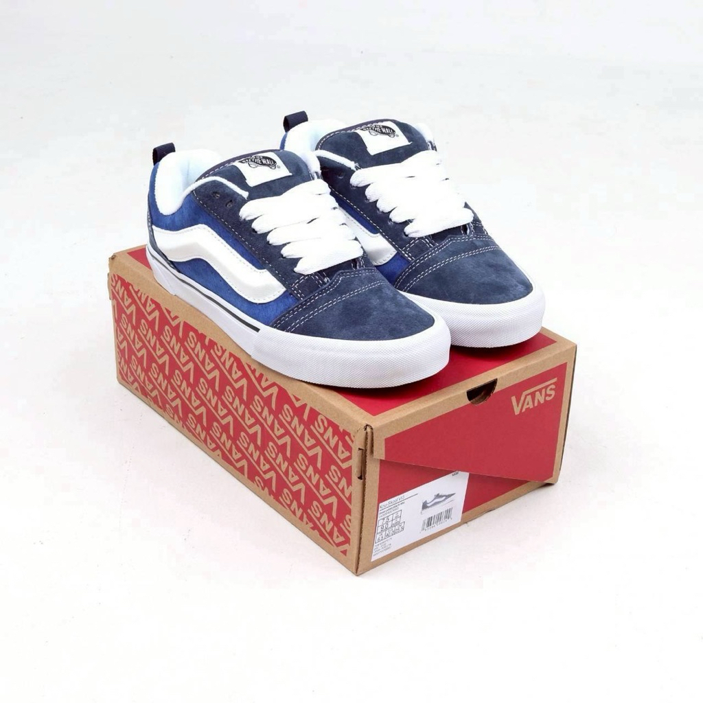 ( BDGSNKRS ) Sepatu Vans Knu Skool VR3 Risk Navy White
