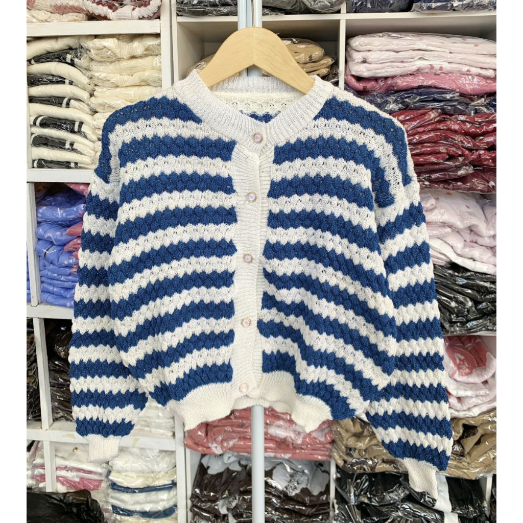 Cardigan Nanas Gembul Premium/Sweater Rajut Bunga / Atasan Rajut /Oversize Knit