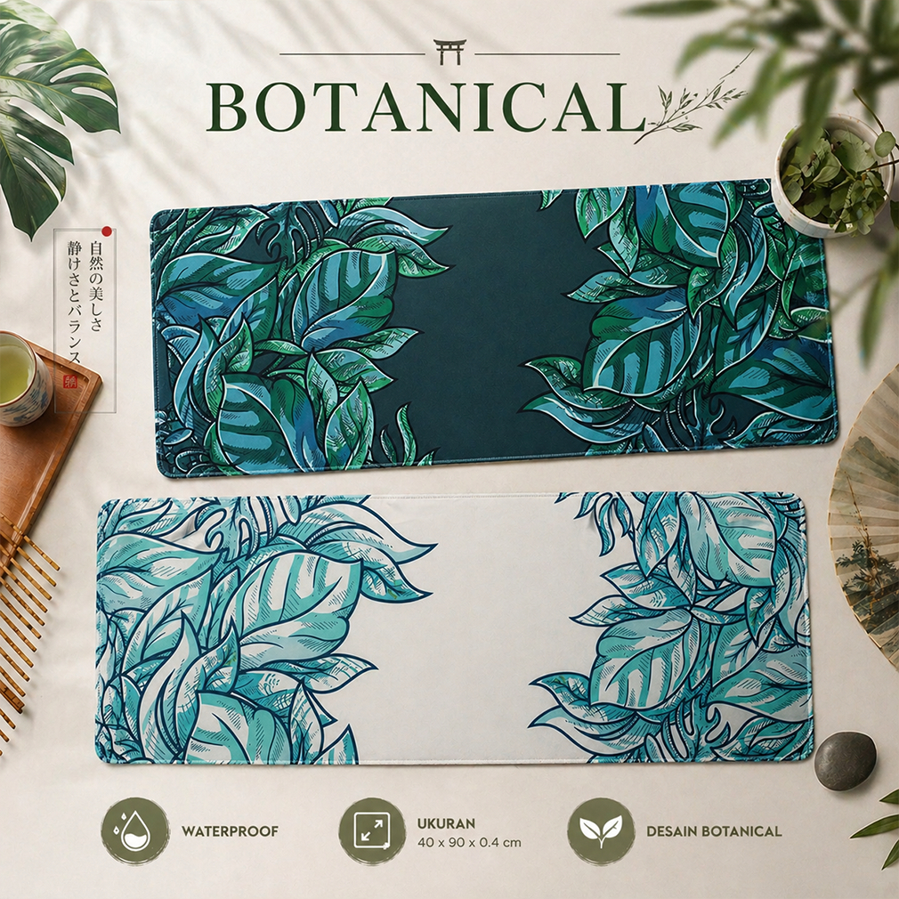 Galatix Botanical Mousepad Aesthethic For Setup Deskmat Waterproof 40x90cm x4mm
