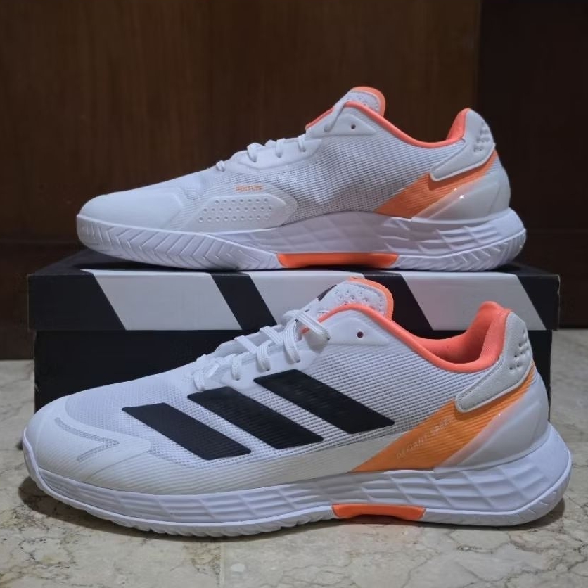 Sepatu Tenis Pria adidas Defiant Speed 2 White Orange