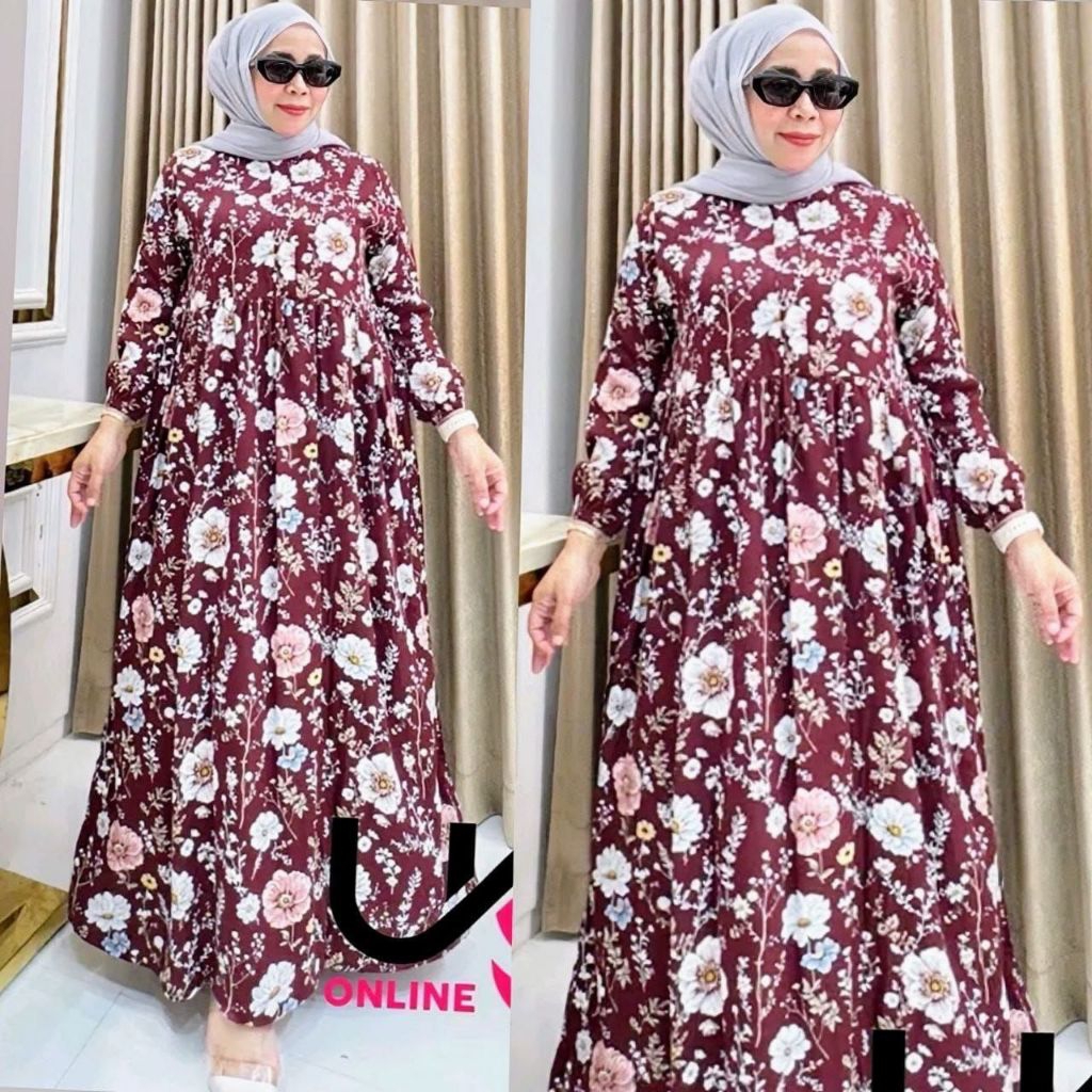 Gamis Rayon Diamond Premium|Gamis midi rayon viscose|Gamis Kekinian
