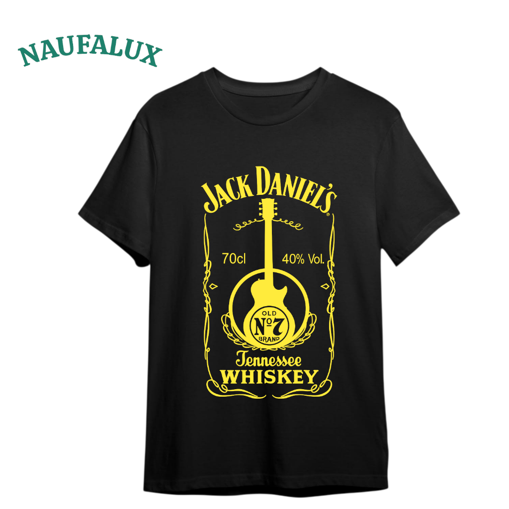 Nufalux * Kaos Jack Daniels logo * Premium Reguler Black & White