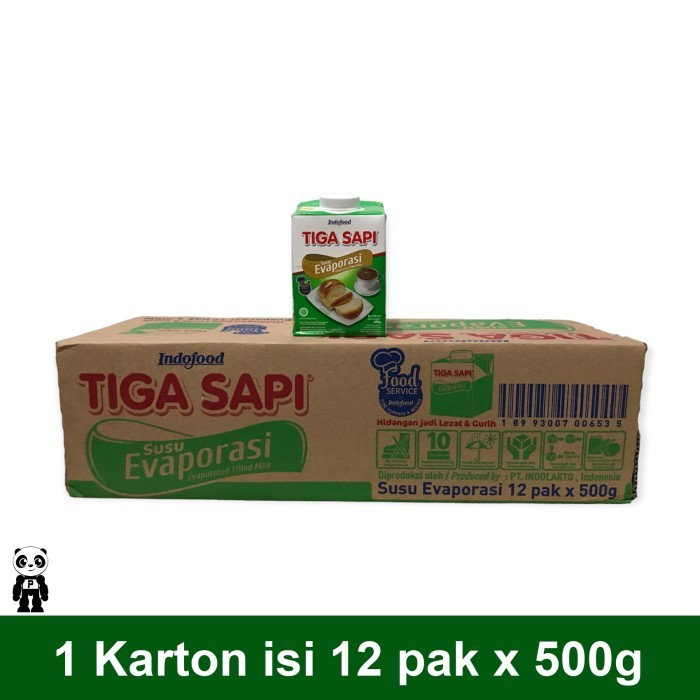 Tiga Sapi Susu Evaporasi 500gr (isi 12) - KARTON