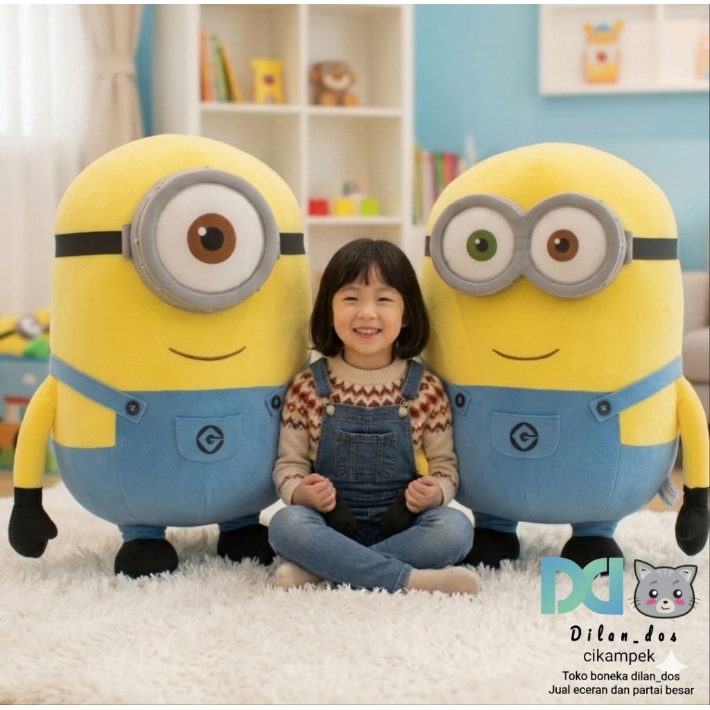 Boneka Minion Super jumbo 80 CM Matu satu Dan Mata dua