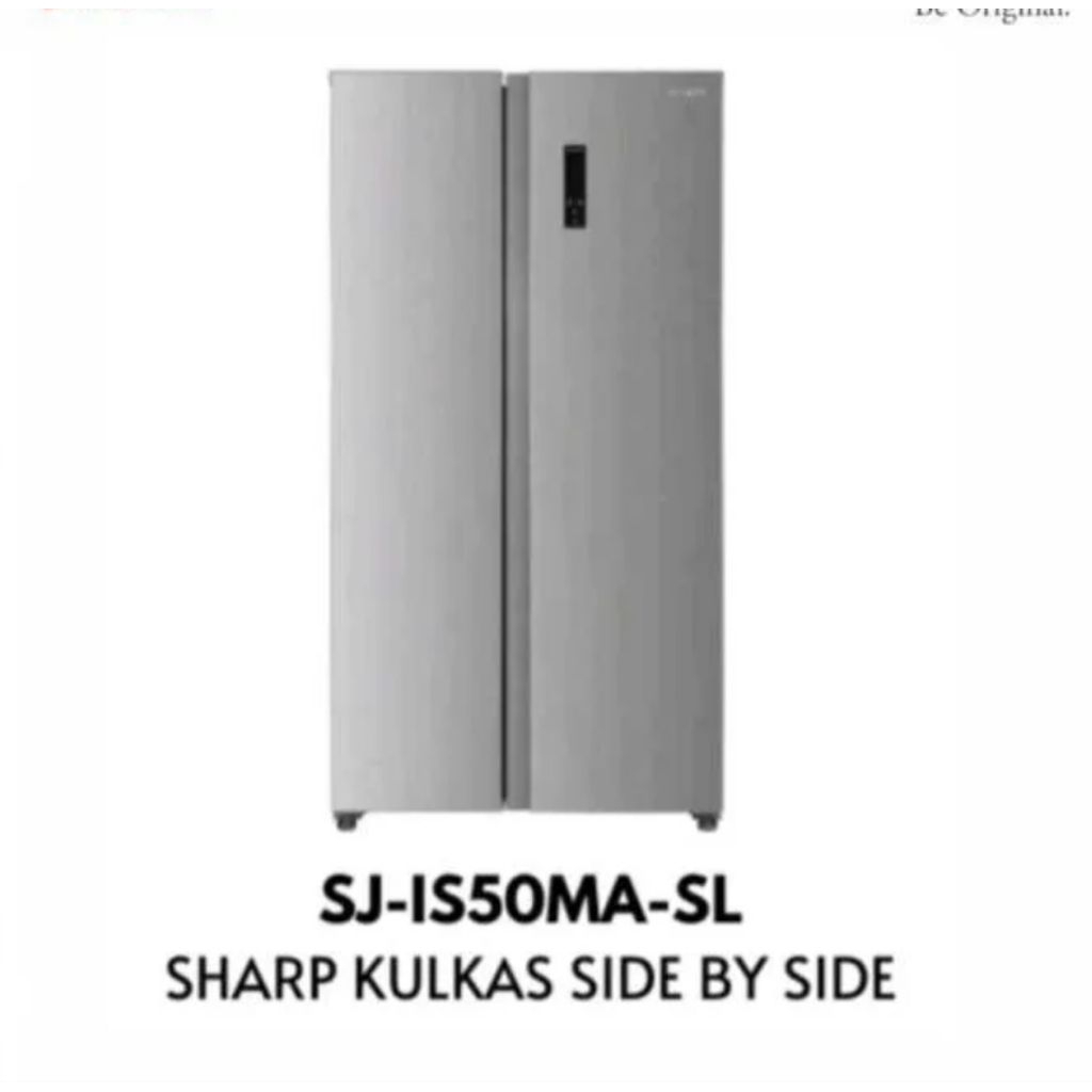 (Khusus Wilayah Kota Palembang) Kulkas Side By Side SHARP SJ-IS50MA-SL, Sharp 472Liter, Sharp Side B