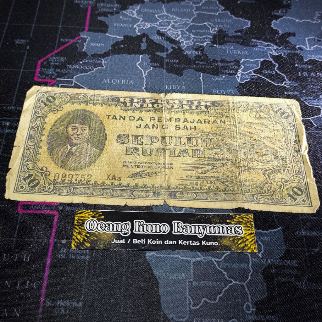 Koleksi 10 Rupiah Tahun 1945 Seri ORI (Oeang Republik Indonesia) Original