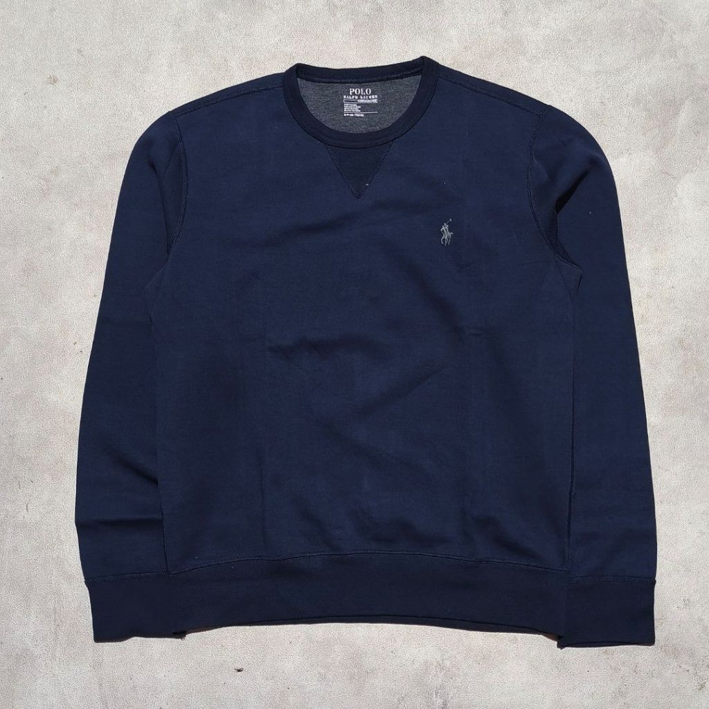 Double knitware sweatshiet polo rl navy